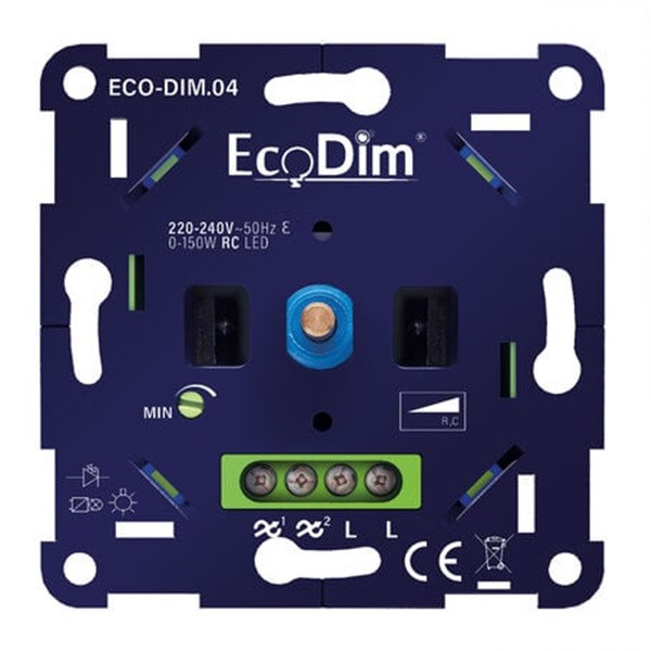 EcoDim Led dimmer inbouw 0-150W | Fase afsnijding (RC) | EcoDim DIM.04  LEC00005 - 1