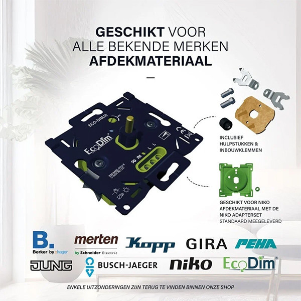 EcoDim Led dimmer inbouw 0-150W | Fase afsnijding (RC) | EcoDim DIM.15  LEC00074 - 5