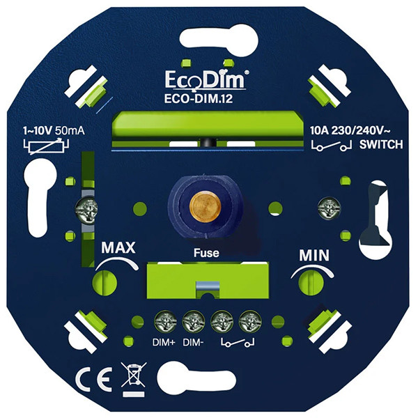 EcoDim Led dimmer inbouw 1-10V 50mA | Fase afsnijding (RC) | EcoDim DIM.12  LEC00073 - 1