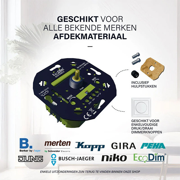 EcoDim Led dimmer inbouw 1-10V 50mA | Fase afsnijding (RC) | EcoDim DIM.12  LEC00073 - 4