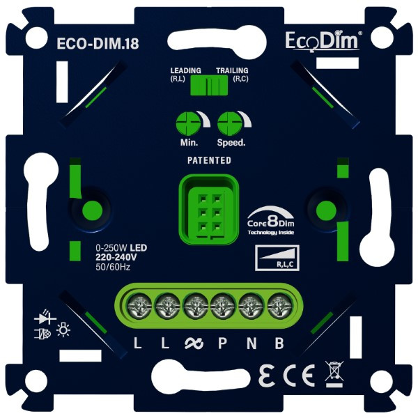 Led dimmer inbouw 250W | Fase Af- en Aansnijding (RLC) | EcoDim ECO-DIM.18 | incl. Nevenunit LEC00126 - 4