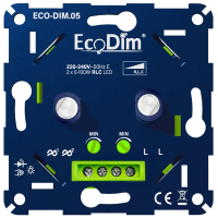 Led duo dimmer inbouw 2x 0-100W | Fase aan- en afsnijding (RLC) | EcoDim DIM.05 LEC00006