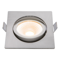 EcoDim Led inbouwspot | Nikkel | Vierkant | 2000K-3000K | Ø 85mm | IP54 | 5W | EcoDim  LEC00046