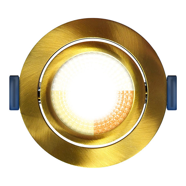 EcoDim Led inbouwspot | Rond | 2000-3000K | Goud/Messing | Ø 75mm | IP54 | Dimbaar | 5W of 7W LEC00107 - 2