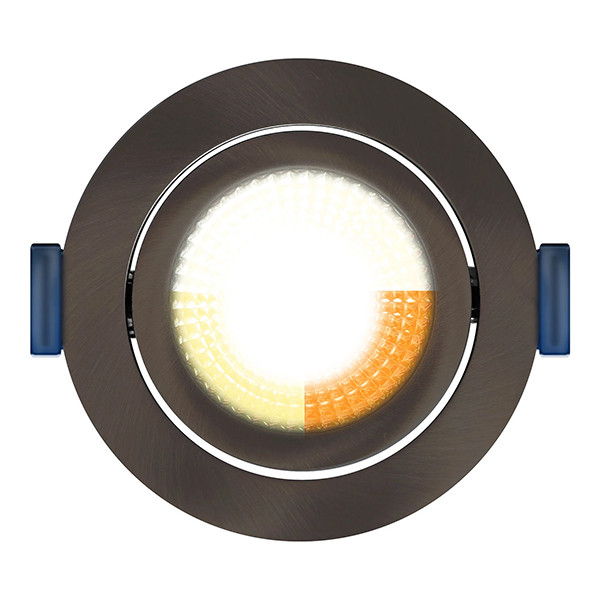 EcoDim Led inbouwspot | Rond | 2000-3000K | Gun metal | Ø 75mm | IP54 | Dimbaar | 5W of 7W LEC00109 - 2