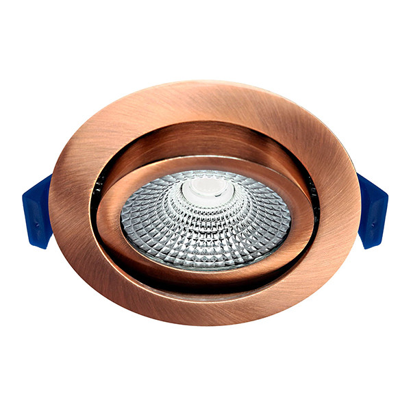 EcoDim Led inbouwspot | Rond | 2000-3000K | Koper | Ø 75mm | IP54 | Dimbaar | 5W of 7W LEC00108 - 1