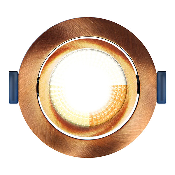 EcoDim Led inbouwspot | Rond | 2000-3000K | Koper | Ø 75mm | IP54 | Dimbaar | 5W of 7W LEC00108 - 2
