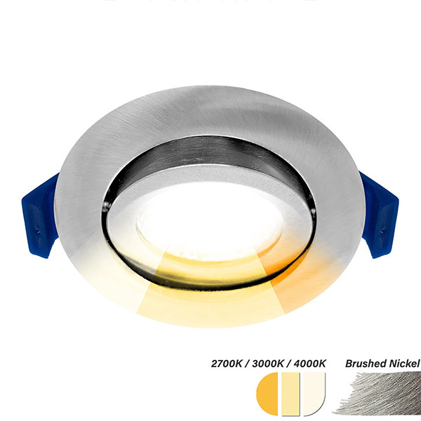 EcoDim Led inbouwspot | Rond | 2700-4000K | Nikkel | Ø 68mm | IP65 | Dimbaar | 5W LEC00116 - 5