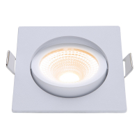 Led inbouwspot | Wit | Vierkant | 2000K-3000K | Ø 85mm | IP54 | 5.4W of 7W | EcoDim LEC00044