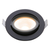 Led inbouwspot | Zwart | Rond | 2000K-3000K | Ø 85mm | IP54 | 5.4W of 7W | EcoDim