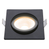 Led inbouwspot | Zwart | Vierkant | 2000K-3000K | Ø 85mm | IP54 | 5W | EcoDim