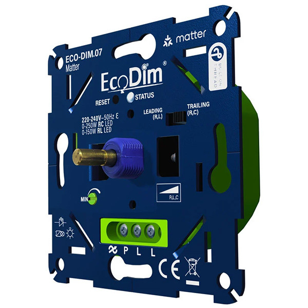 EcoDim Matter dimmer inbouw 0-250W | Fase aan- en afsnijding (RLC) | EcoDim DIM.07  LEC00077 - 2