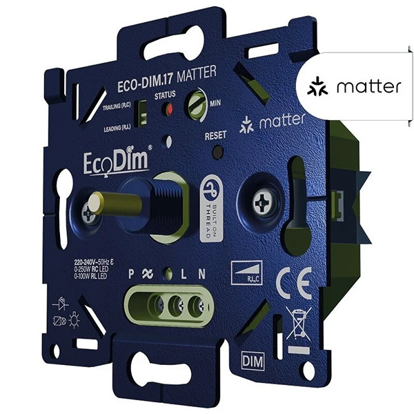 Matter dimmer inbouw 0-250W | Fase aan- en afsnijding (RLC) | EcoDim DIM.17 LEC00076 - 2