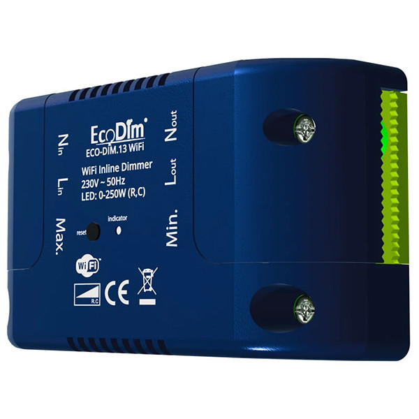 EcoDim WiFi inline dimmer 0-250W | Fase afsnijding (RC) | EcoDim DIM.13  LEC00079 - 2