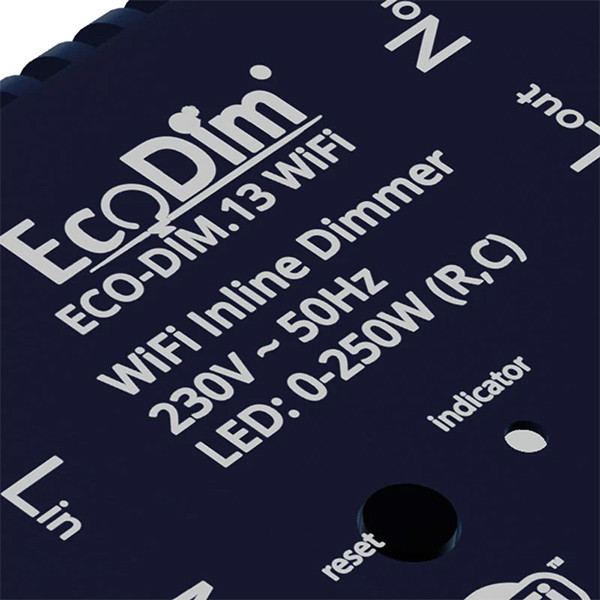 EcoDim WiFi inline dimmer 0-250W | Fase afsnijding (RC) | EcoDim DIM.13  LEC00079 - 4