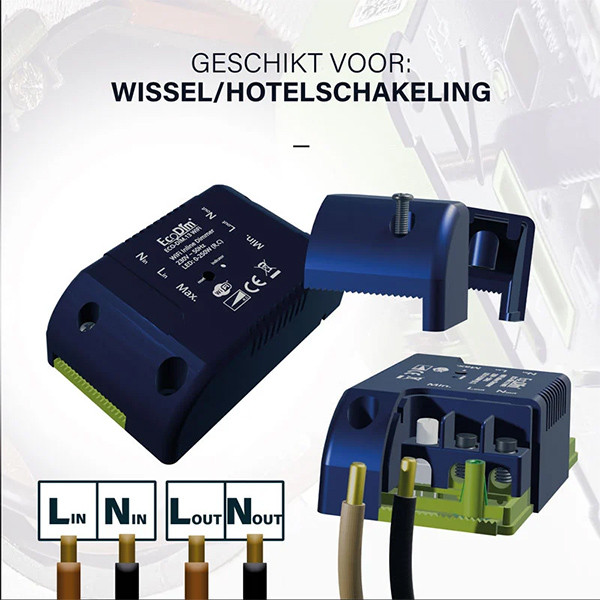 EcoDim WiFi inline dimmer 0-250W | Fase afsnijding (RC) | EcoDim DIM.13  LEC00079 - 6