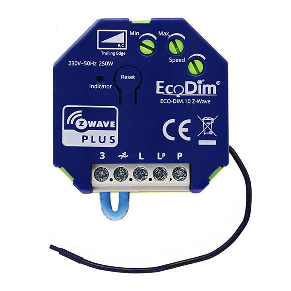 Z-Wave dimmer module 0-250W | Fase afsnijding (RC) | EcoDim DIM.10 LEC00027 - 1