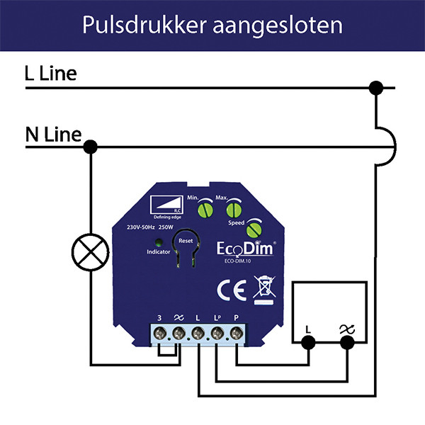 Z-Wave dimmer module 0-250W | Fase afsnijding (RC) | EcoDim DIM.10 LEC00027 - 6
