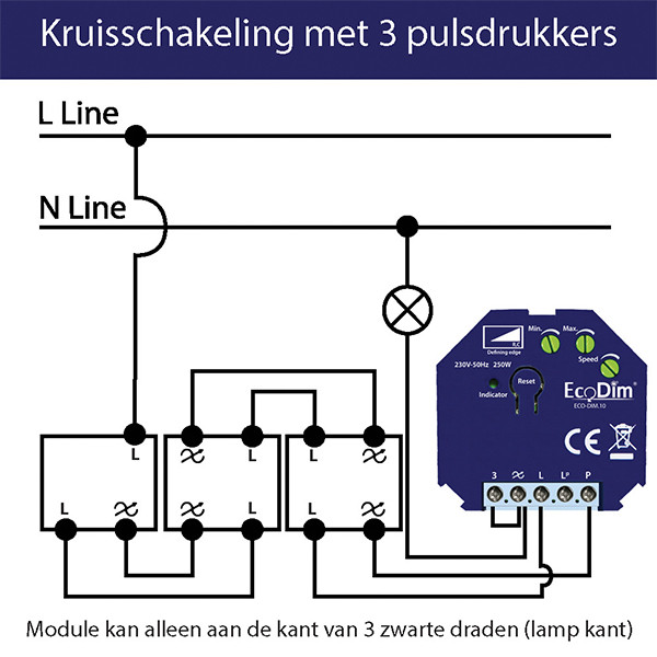 Z-Wave dimmer module 0-250W | Fase afsnijding (RC) | EcoDim DIM.10 LEC00027 - 8