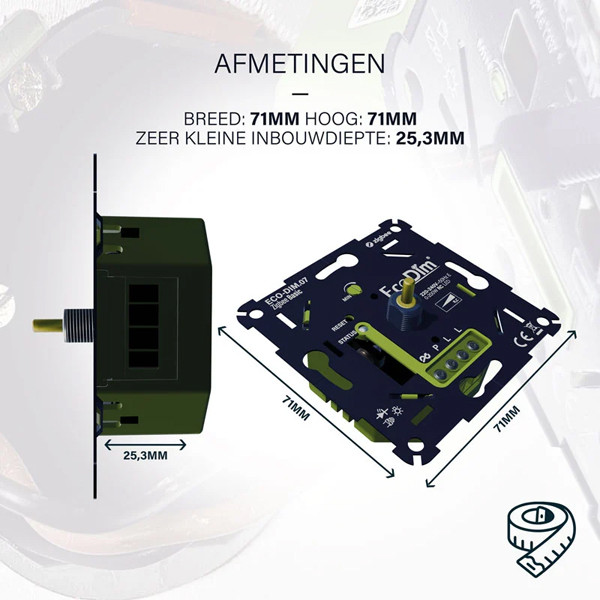 EcoDim Zigbee dimmer inbouw 0-200W | Fase afsnijding (RC) | EcoDim DIM.07  LEC00033 - 5