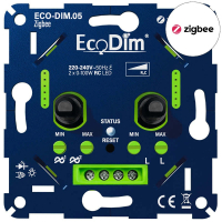 EcoDim Zigbee duo dimmer inbouw 2x 0-100W | Fase Afsnijding (RC) | EcoDim.05  LEC00037