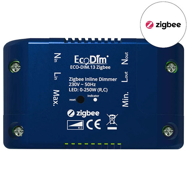 EcoDim Zigbee inline dimmer 0-250W | Fase afsnijding (RC) | EcoDim DIM.13  LEC00080 - 1