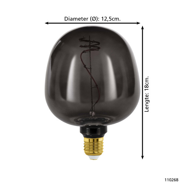 Eglo Colors lamp E27 | Globe G125 | Smokey | 2000K | Dimbaar | 4W  LEG00243 - 5