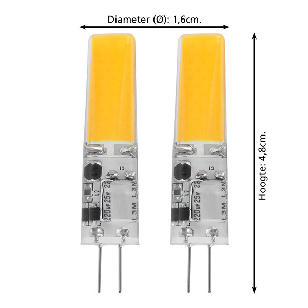 Eglo G4 LED capsule | COB | Mat | 2700K | Dimbaar | 3W | 2 stuks LEG00481 - 2