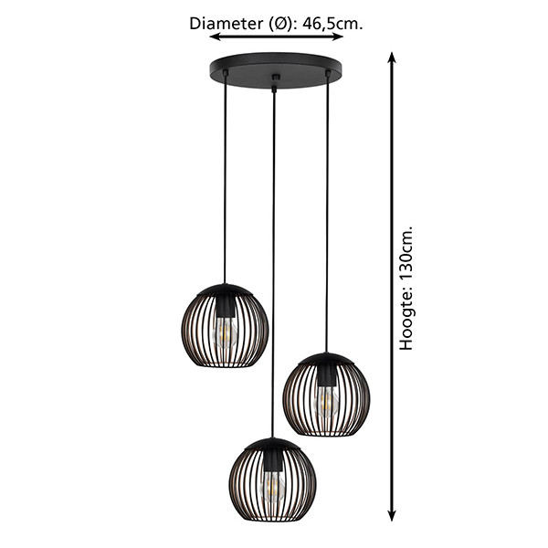 Eglo Hanglamp 3x E27 | Almanzora | Rond | Zwart LEG00544 - 7