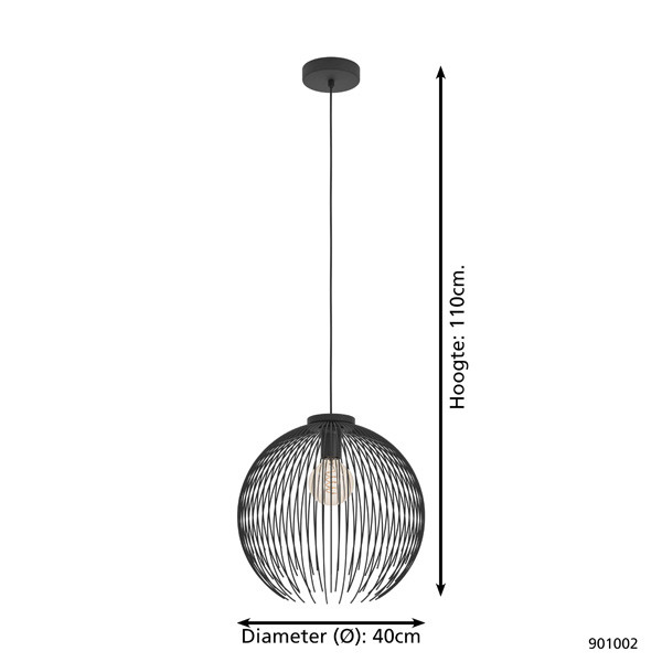 Eglo Hanglamp E27 | Venezuela | Ø 40 cm | Zwart  LEG00289 - 4