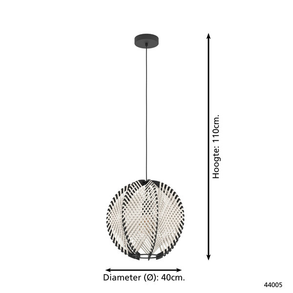 Eglo Hanglamp E27 | Waverton | Ø 40 cm | Zwart  LEG00291 - 2