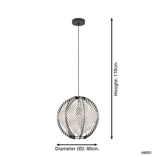 Eglo Hanglamp E27 | Waverton | Ø 40 cm | Zwart  LEG00291 - 7