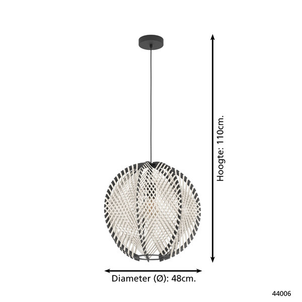 Eglo Hanglamp E27 | Waverton | Ø 48 cm | Zwart  LEG00292 - 2