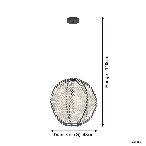 Eglo Hanglamp E27 | Waverton | Ø 48 cm | Zwart  LEG00292 - 6
