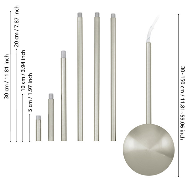 Eglo Kabelgoot | Extention | Nikkel | 32-157 cm LEG00731 - 3