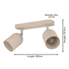 Eglo LED Plafondlamp 2x E14 | Tilston | Rond | IP20 | Zand LEG00508 - 4