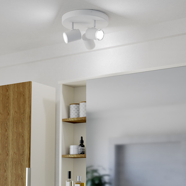 Eglo LED Plafondlamp GU10 | Ø 25 cm | Consuma 1 | Rond | IP44 | Wit LEG00573 - 3