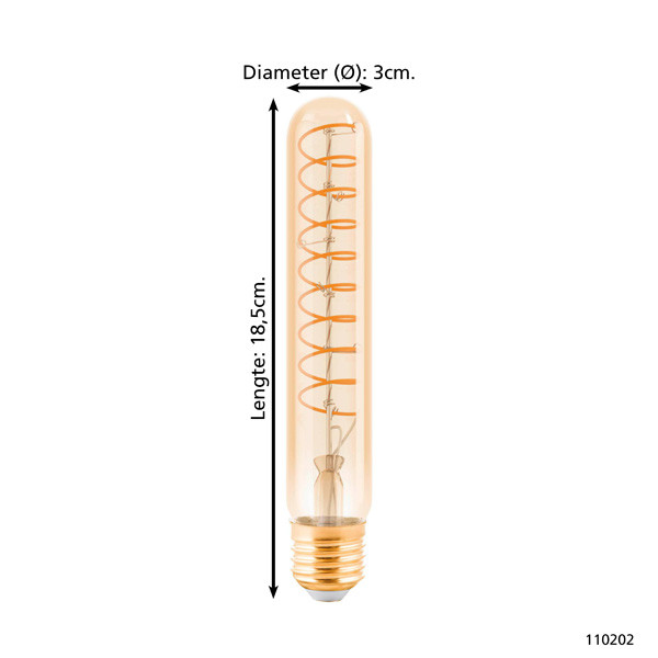 Eglo LED lamp E27 | Buislamp T30 | Filament | Amber | 1600K | Dimbaar | 18.5 cm | 4W (7W) LEG00653 - 5