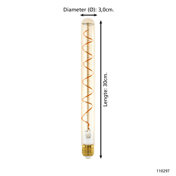 Eglo LED lamp E27 | Buislamp T30 | Filament | Amber | 1600K | Dimbaar | 30 cm | 4W (18W) LEG00655 - 4