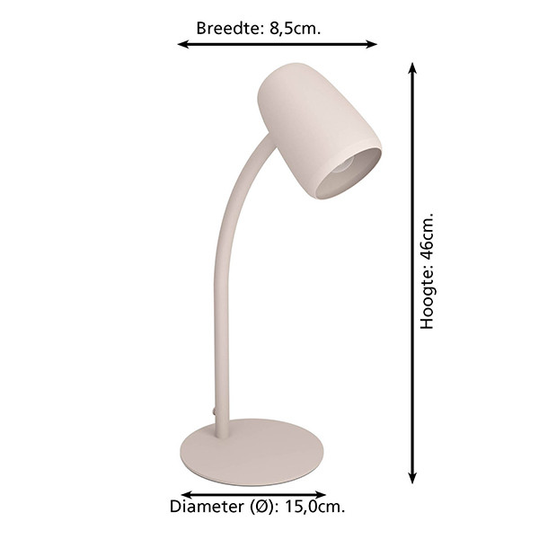 Eglo LED tafellamp 1x E14 | Carlo | Zand | 18W LEG00526 - 5
