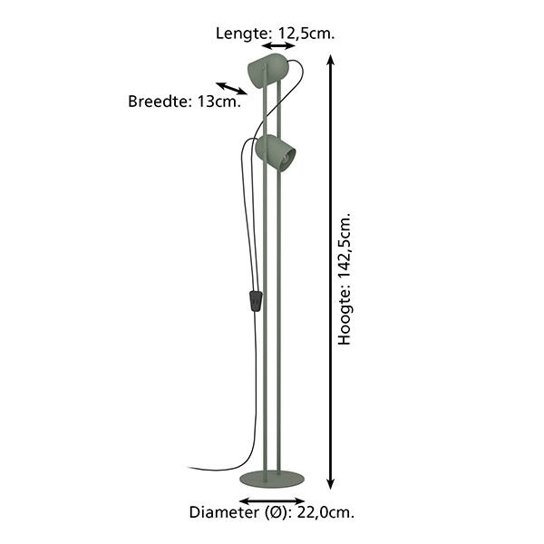 Eglo LED vloerlamp 142.5 cm | Tilston | Groen | 8W LEG00506 - 4