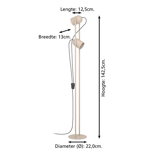 Eglo LED vloerlamp 142.5 cm | Tilston | Zandkleur | 8W LEG00512 - 4