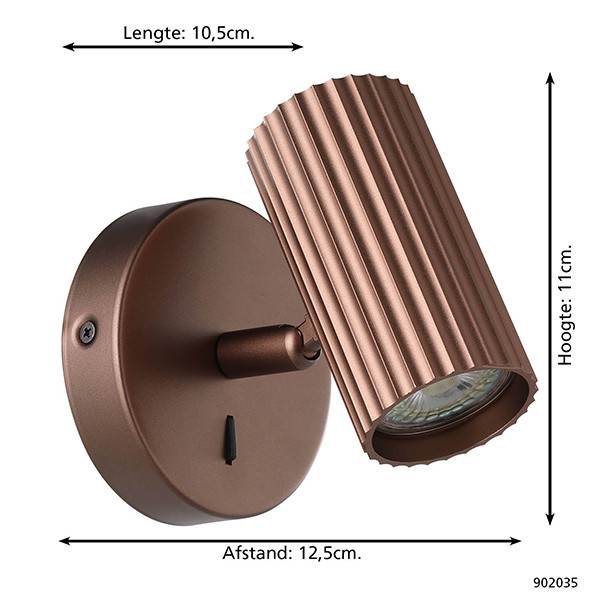 Eglo LED wandlamp GU10 | Down | Portillo | Rond | Brons | 5W LEG00583 - 6