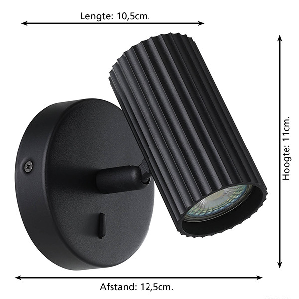 Eglo LED wandlamp GU10 | Down | Portillo | Rond | Zwart | 5W LEG00581 - 5