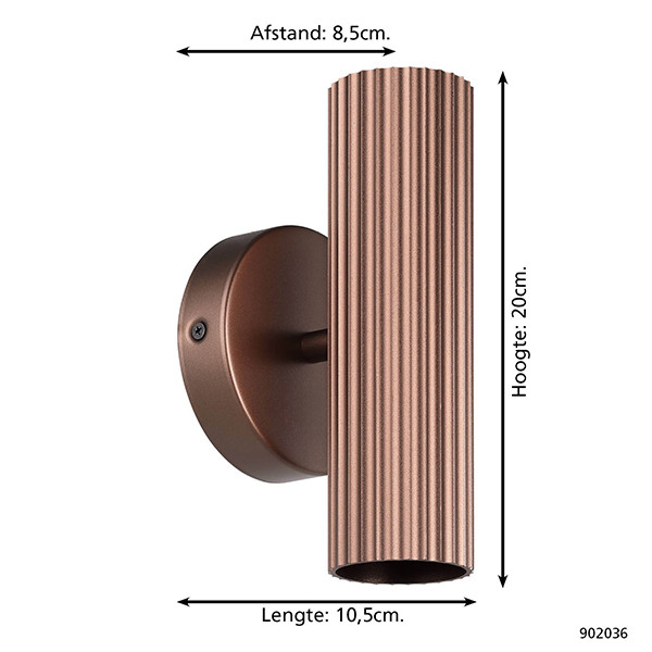 Eglo LED wandlamp GU10 | Up & Down | Portillo | Rond | Brons | 5W LEG00545 - 5