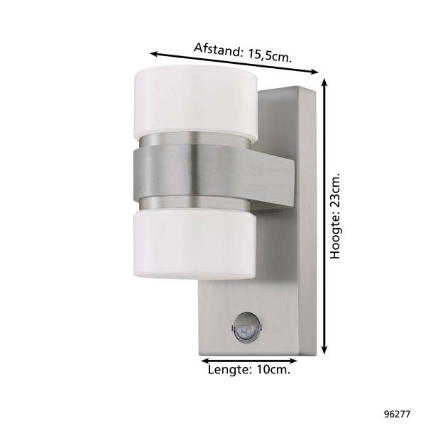 Eglo LED wandlamp met sensor | Atollari | 3000K | IP44 | RVS LEG00827 - 4