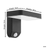 Eglo LED wandlamp met sensor | Pastion | 3000K | IP44 | Zwart LEG00816 - 4