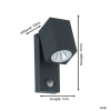 Eglo LED wandlamp met sensor | Sakeda | 3000K | IP44 | Zwart LEG00824 - 4