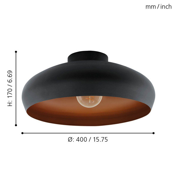 Eglo Plafondlamp E27 | Mogano | Ø 400 mm | Zwart  LEG00373 - 4