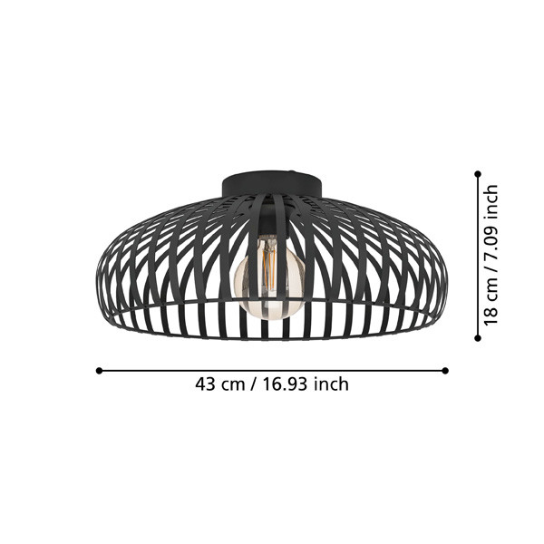 Eglo Plafondlamp E27 | Mogano 3 | Ø 430 mm | Zwart  LEG00378 - 4